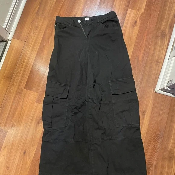 Garage Black Wide Leg Cargo Pants - Picture 5 of 5